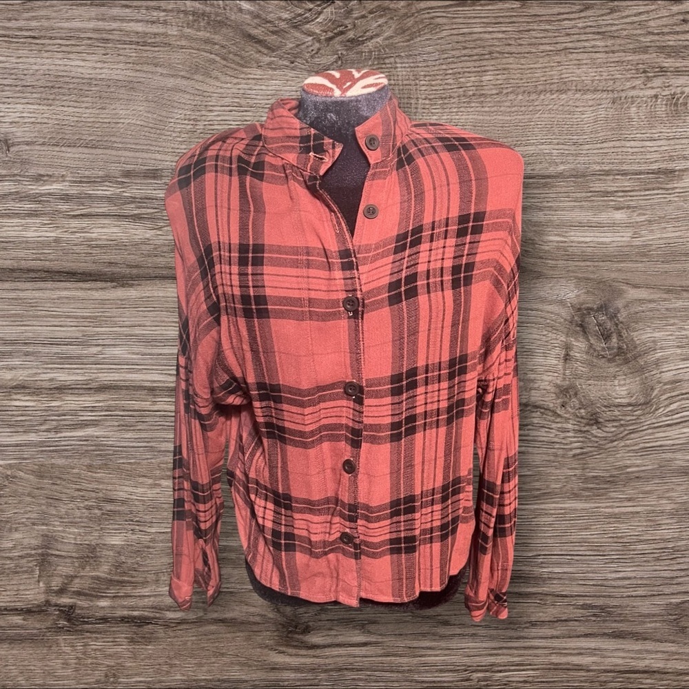 Bella Dahl Women’s Gregory Plaid Long Sleeve Blouse Size XS